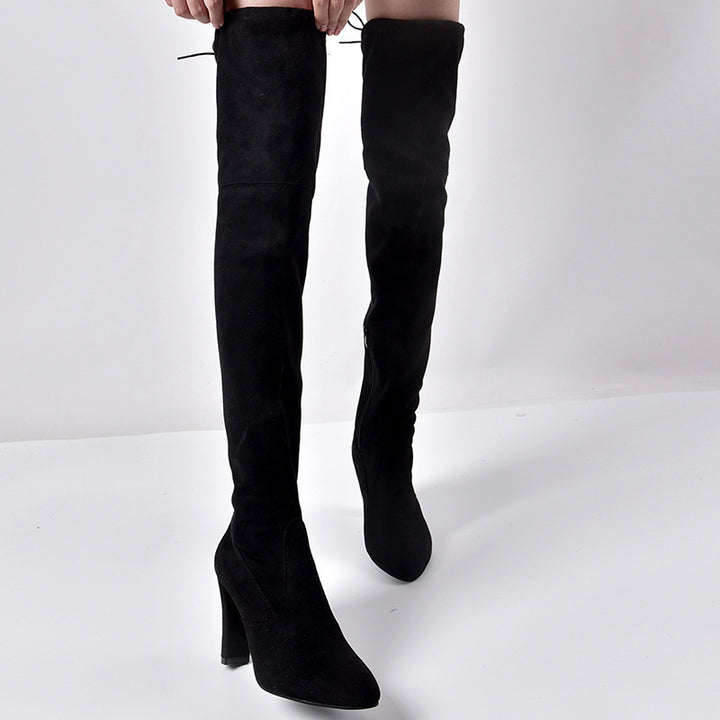 Women's over the knee boots with thick heel