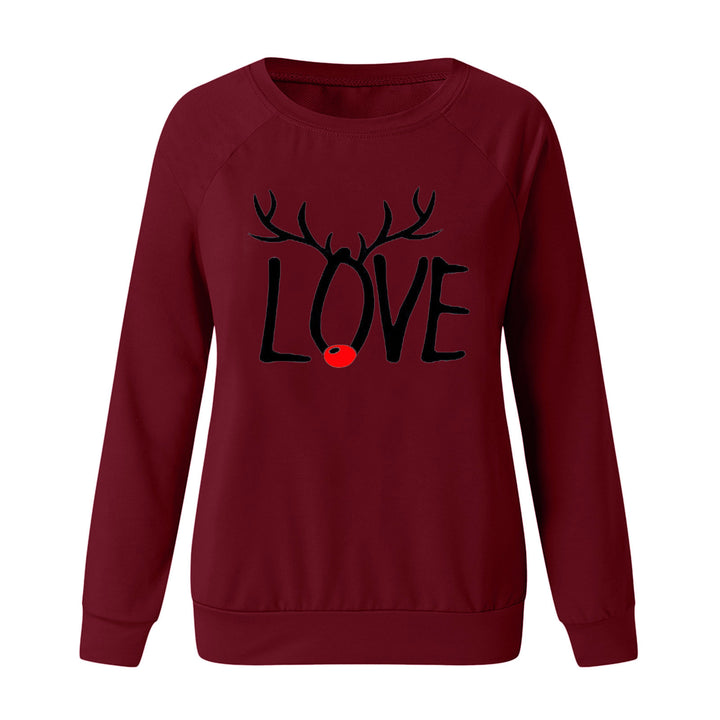 Women's Christmas pattern printed sweater with long sleeves