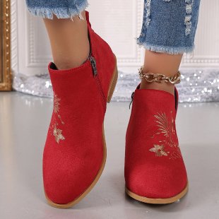 Pointed toe heeled ankle boots for women