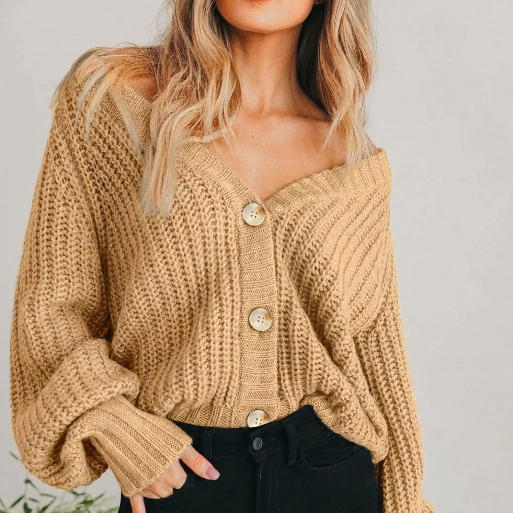 Mya | Women's Cable Knit Button Front Cardigan