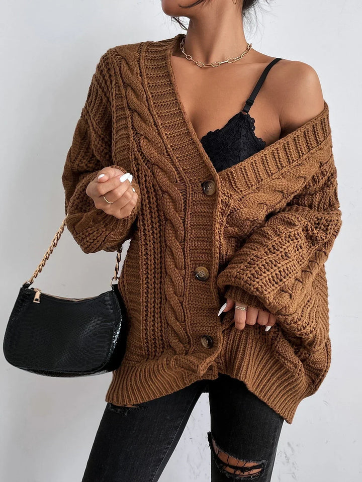 Noelle | Women's Chunky Knit Button Front Cardigan