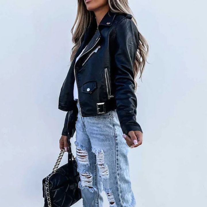 Saylor | Women's Asymmetrical Zip Biker Jacket