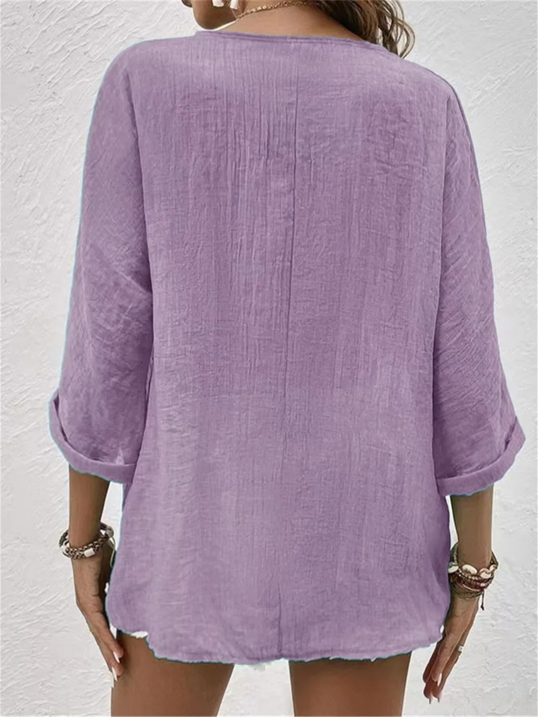 Badette | Women's Casual Cotton V-Neck Button-Front Top Carol & Margaret Wilmington