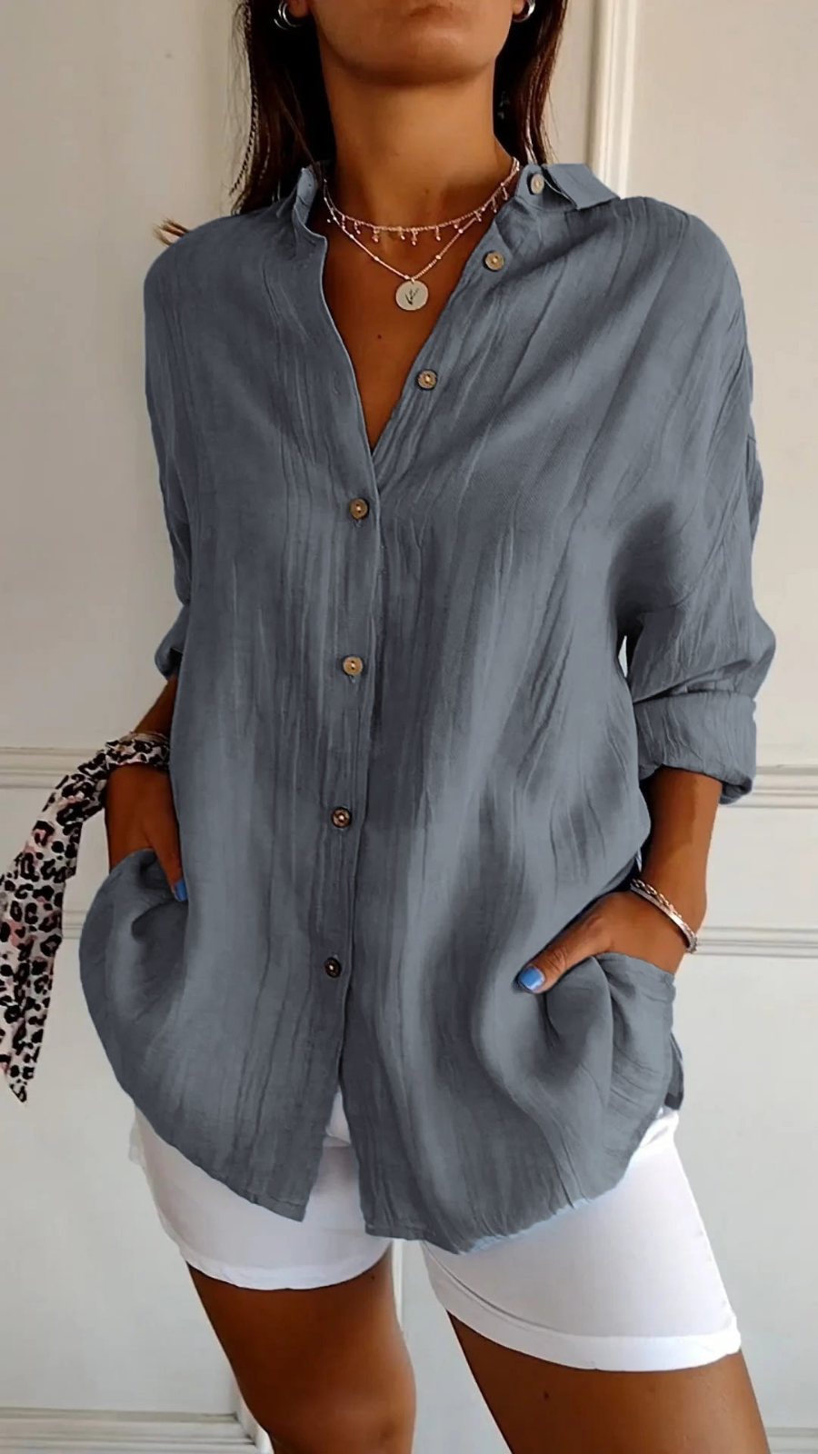 Bea | Women's Linen Oversized Button-Down Collared Shirt Carol & Margaret Wilmington