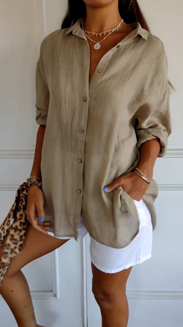 Bea | Women's Linen Oversized Button-Down Collared Shirt Carol & Margaret Wilmington