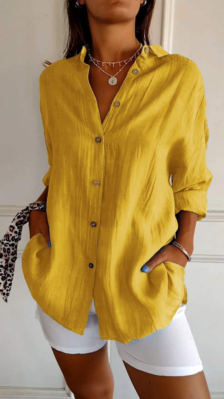 Bea | Women's Linen Oversized Button-Down Collared Shirt Carol & Margaret Wilmington