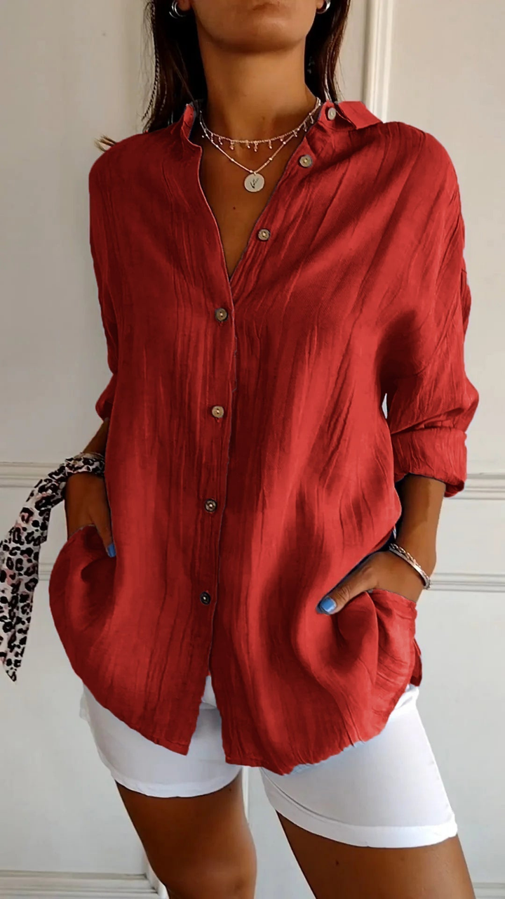 Bea | Women's Linen Oversized Button-Down Collared Shirt Carol & Margaret Wilmington