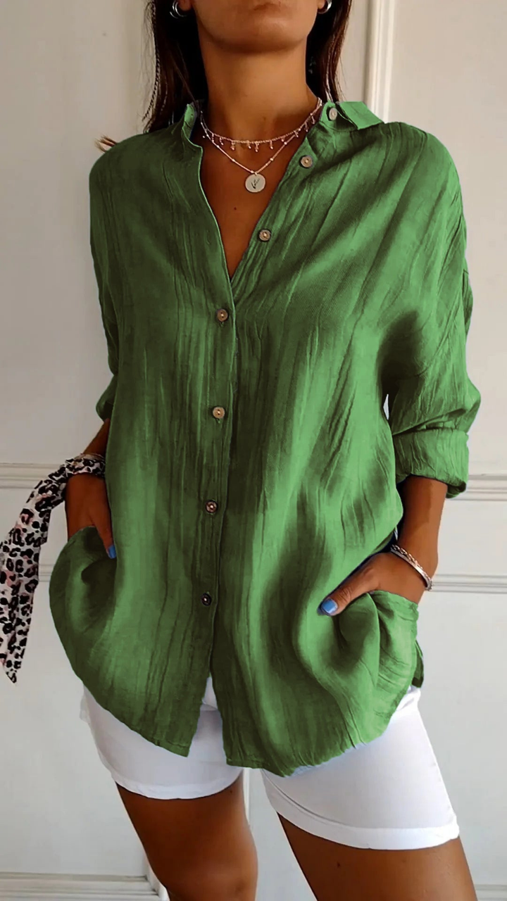 Bea | Women's Linen Oversized Button-Down Collared Shirt Carol & Margaret Wilmington