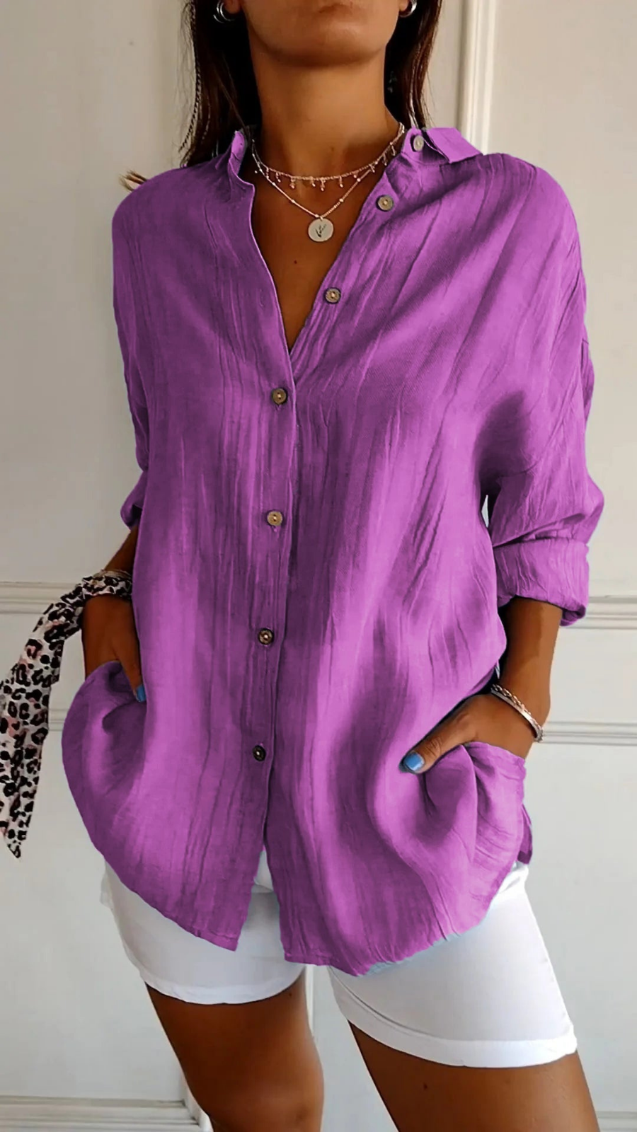Bea | Women's Linen Oversized Button-Down Collared Shirt Carol & Margaret Wilmington