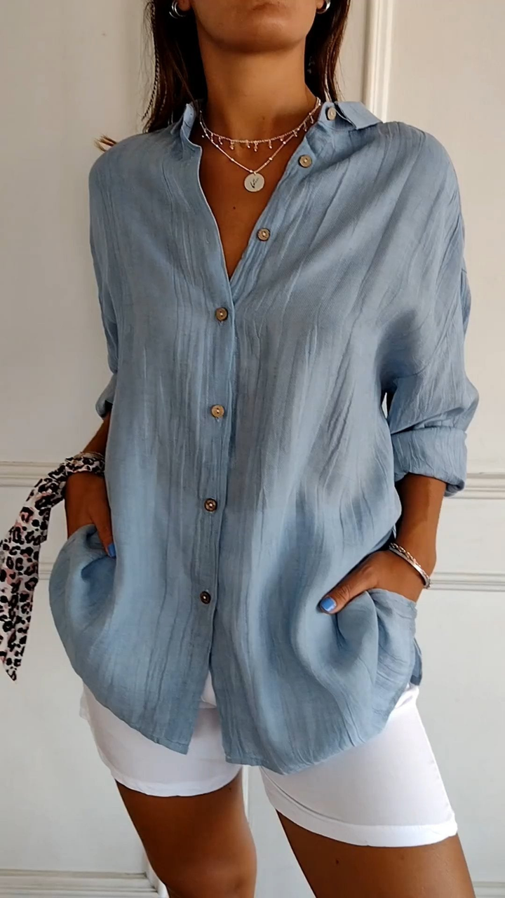 Bea | Women's Linen Oversized Button-Down Collared Shirt Carol & Margaret Wilmington