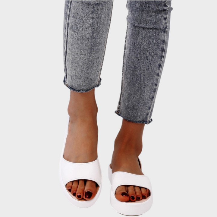 Bowie | Women's Leather Open Toe Slingback Flatform Sandals Carol & Margaret Wilmington