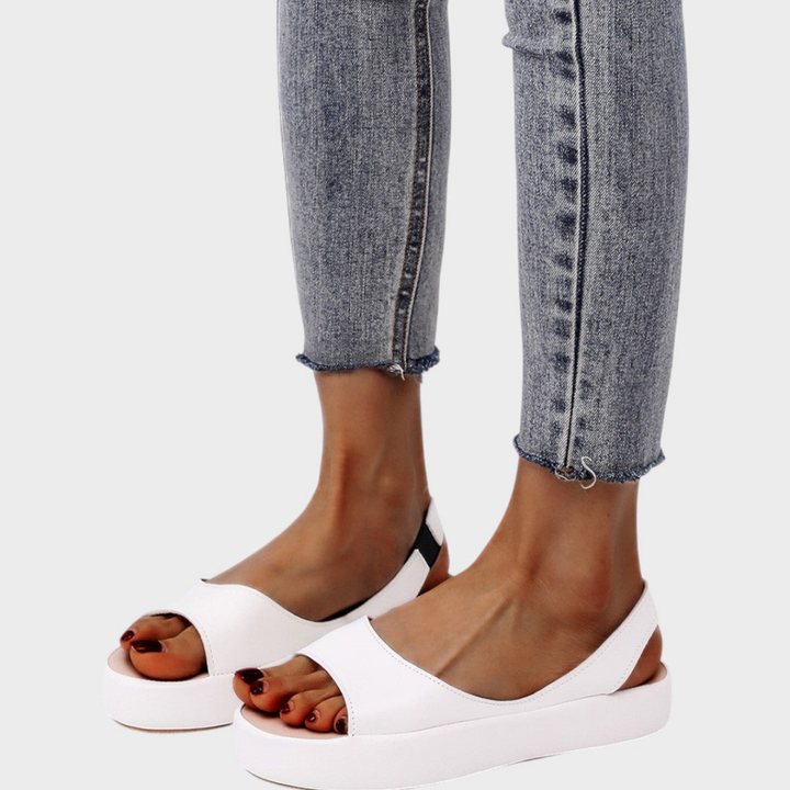 Bowie | Women's Leather Open Toe Slingback Flatform Sandals Carol & Margaret Wilmington