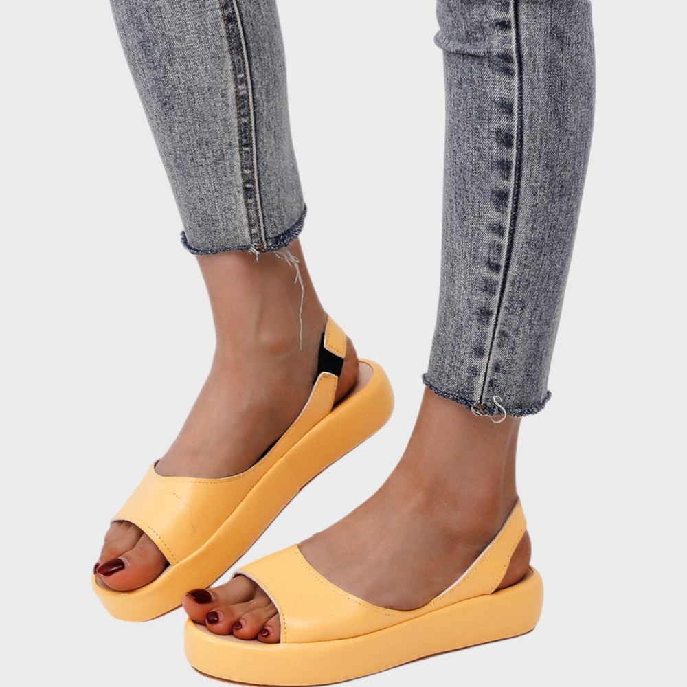 Bowie | Women's Leather Open Toe Slingback Flatform Sandals Carol & Margaret Wilmington