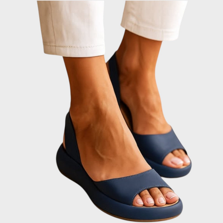 Bowie | Women's Leather Open Toe Slingback Flatform Sandals Carol & Margaret Wilmington