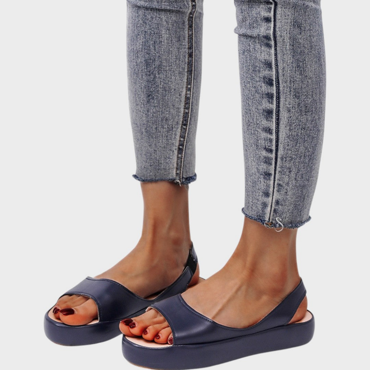 Bowie | Women's Leather Open Toe Slingback Flatform Sandals Carol & Margaret Wilmington