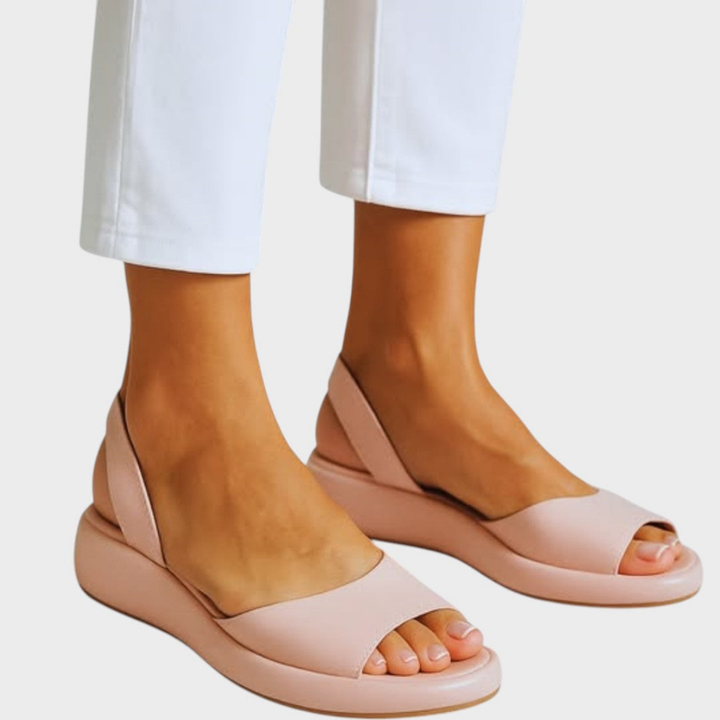 Bowie | Women's Leather Open Toe Slingback Flatform Sandals Carol & Margaret Wilmington