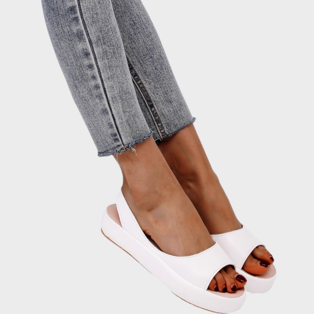 Bowie | Women's Leather Open Toe Slingback Flatform Sandals Carol & Margaret Wilmington