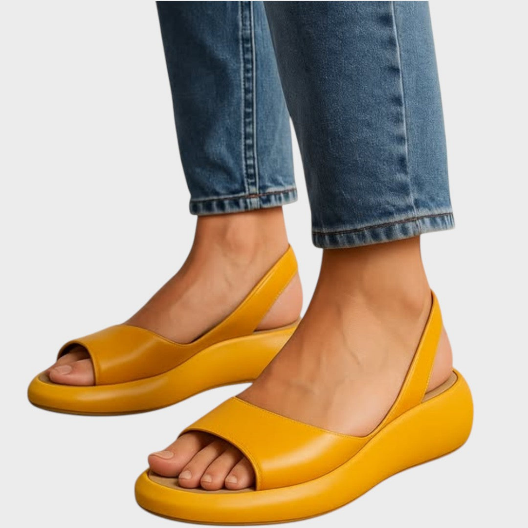Bowie | Women's Leather Open Toe Slingback Flatform Sandals Carol & Margaret Wilmington