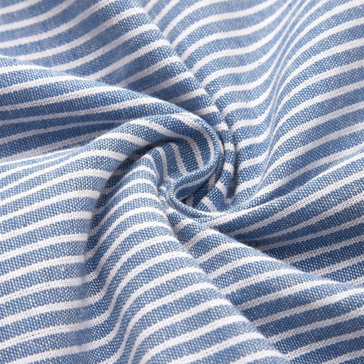Britta | Women's Linen Striped Button-Trim Scoop Neck Midi Dress Carol & Margaret Wilmington