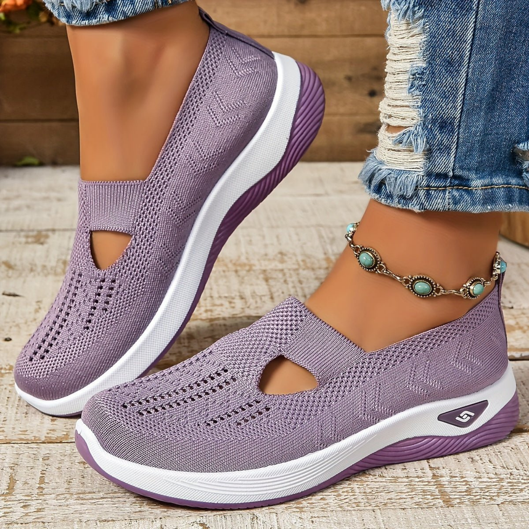 Caris | Women's Breathable Knit Cutout Slip-On Wedge Sneakers Carol & Margaret Wilmington