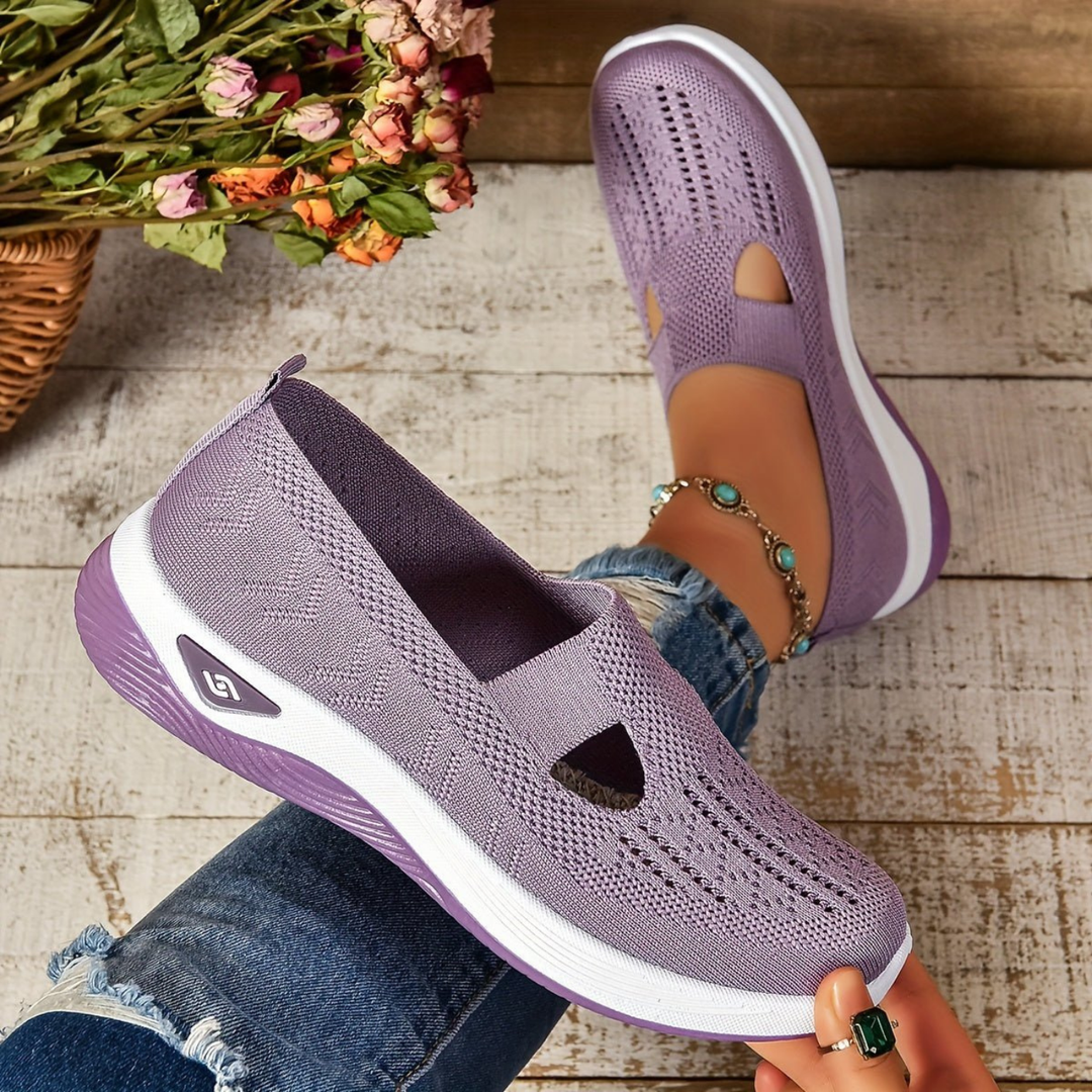 Caris | Women's Breathable Knit Cutout Slip-On Wedge Sneakers Carol & Margaret Wilmington