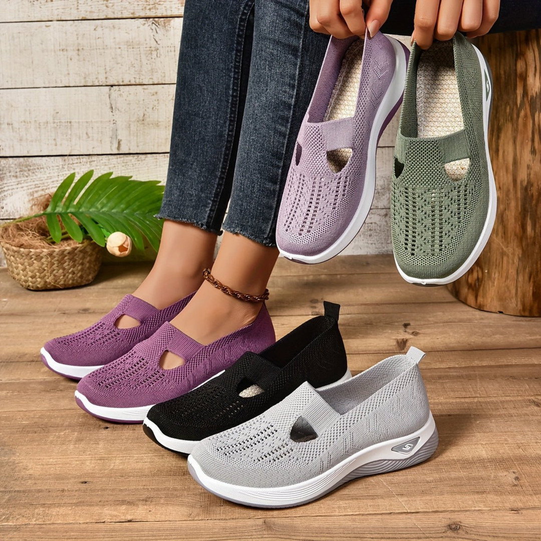 Caris | Women's Breathable Knit Cutout Slip-On Wedge Sneakers Carol & Margaret Wilmington