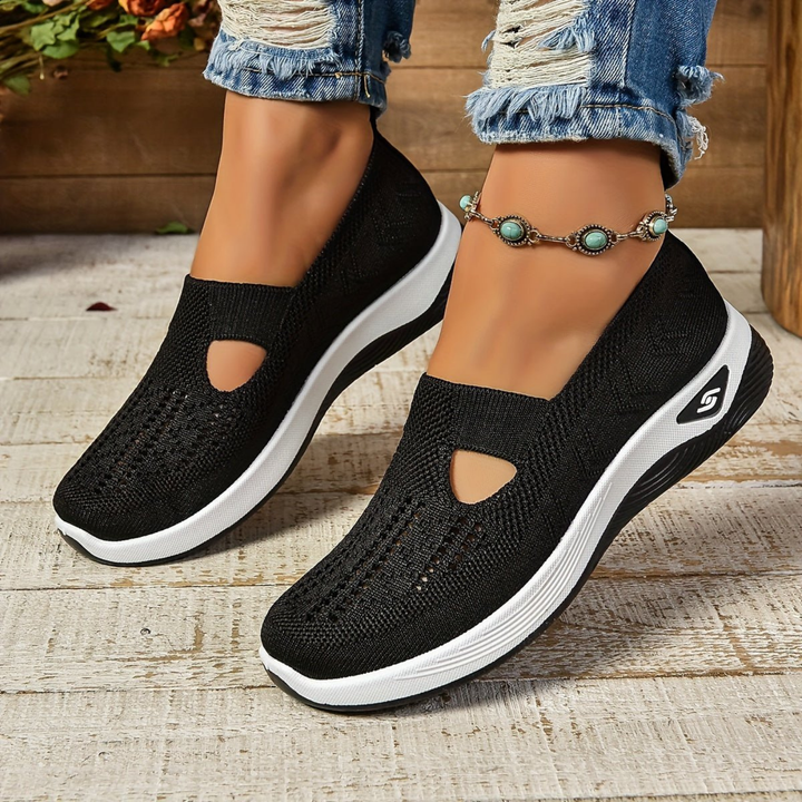 Caris | Women's Breathable Knit Cutout Slip-On Wedge Sneakers Carol & Margaret Wilmington