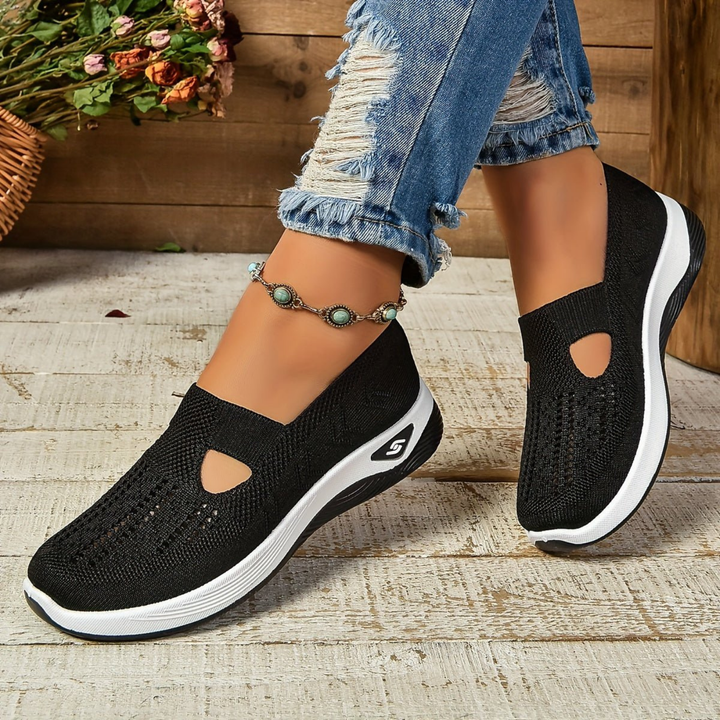 Caris | Women's Breathable Knit Cutout Slip-On Wedge Sneakers Carol & Margaret Wilmington