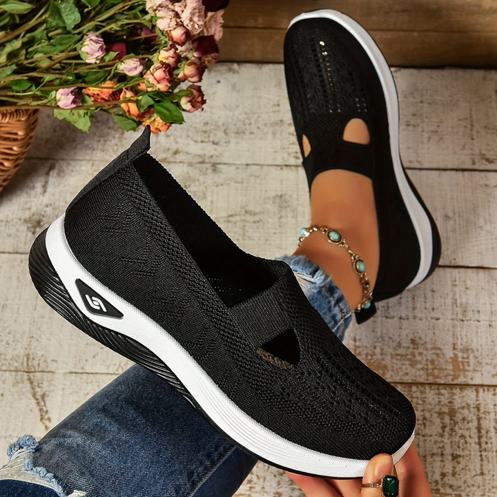 Caris | Women's Breathable Knit Cutout Slip-On Wedge Sneakers Carol & Margaret Wilmington