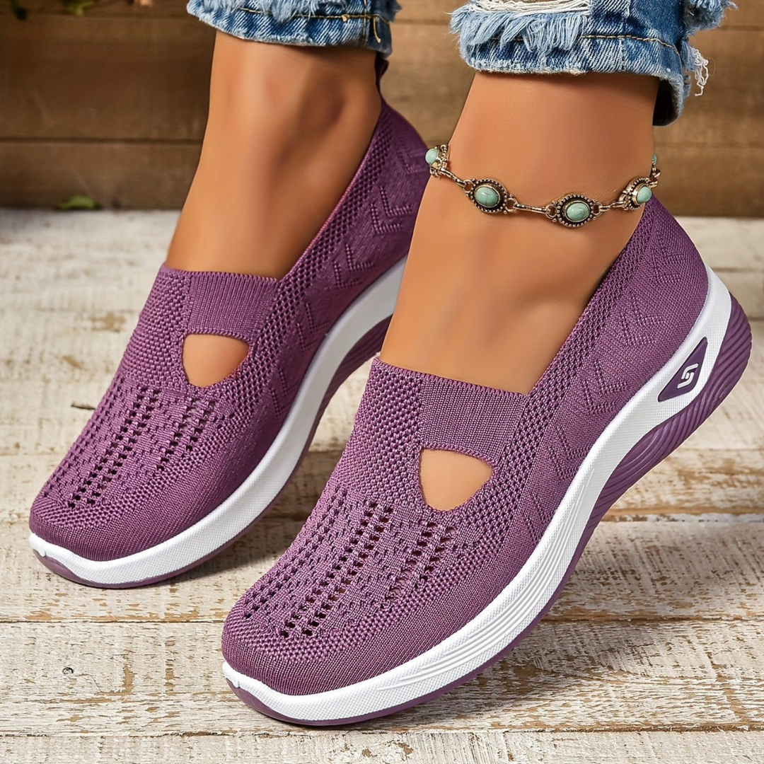 Caris | Women's Breathable Knit Cutout Slip-On Wedge Sneakers Carol & Margaret Wilmington