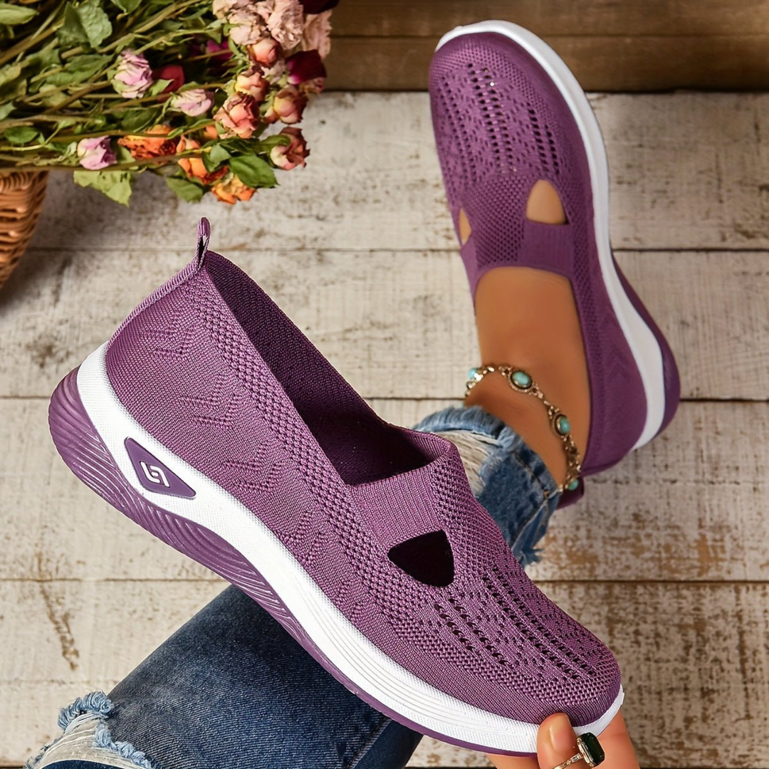Caris | Women's Breathable Knit Cutout Slip-On Wedge Sneakers Carol & Margaret Wilmington