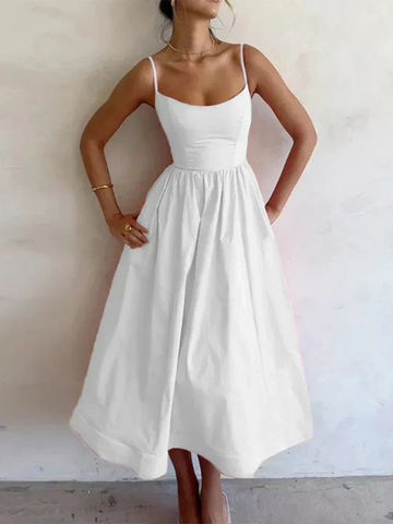 Celeste | Women's Cotton Spaghetti Strap A-Line Midi Dress Carol & Margaret Wilmington