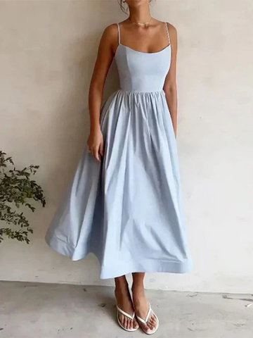 Celeste | Women's Cotton Spaghetti Strap A-Line Midi Dress Carol & Margaret Wilmington