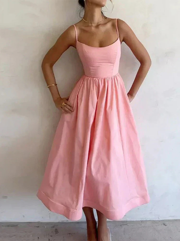 Celeste | Women's Cotton Spaghetti Strap A-Line Midi Dress Carol & Margaret Wilmington