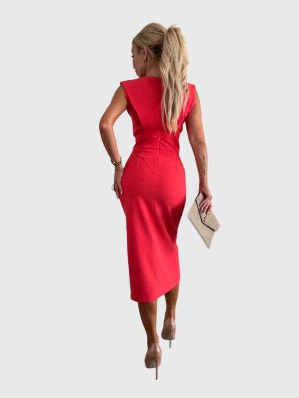 Celeste | Women's Stretch Sleeveless Side-Slit Bodycon Midi Dress Carol & Margaret Wilmington