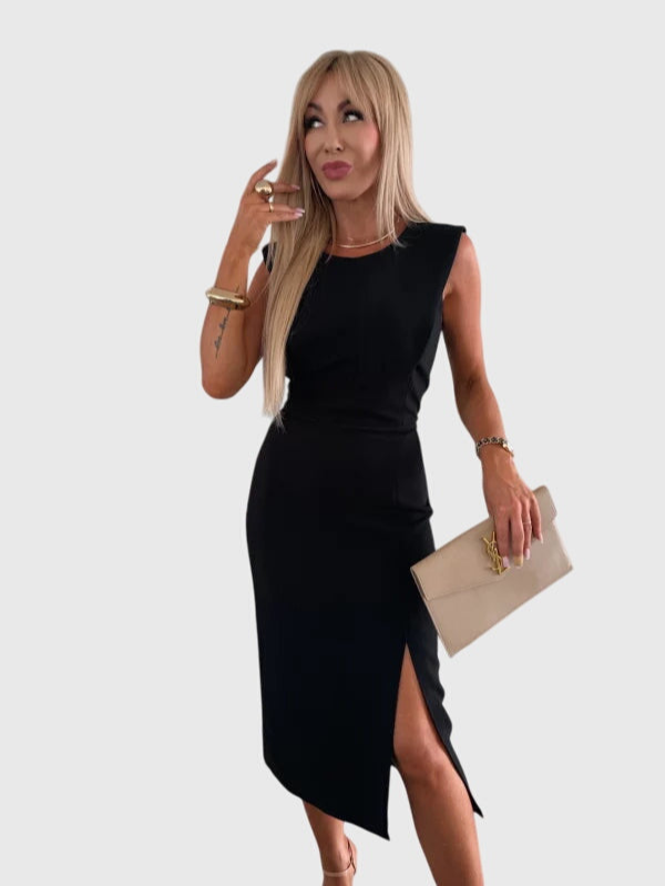 Celeste | Women's Stretch Sleeveless Side-Slit Bodycon Midi Dress Carol & Margaret Wilmington