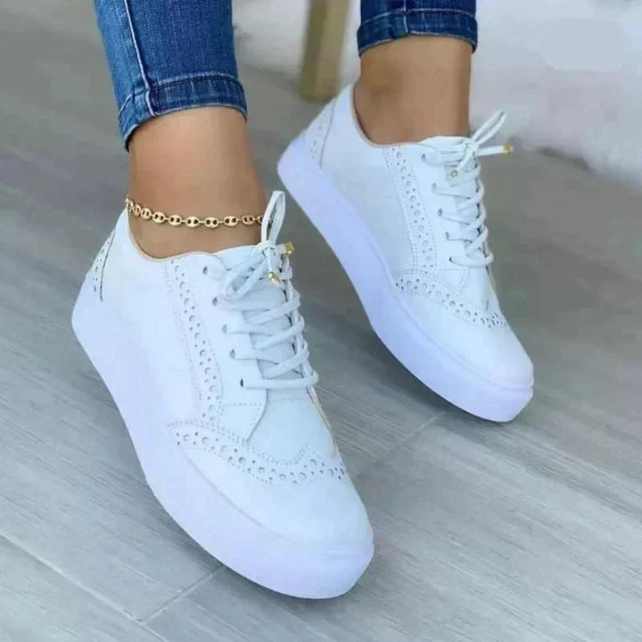 Araceli | Womens Casual Lace Up Brogue Detail Sneakers