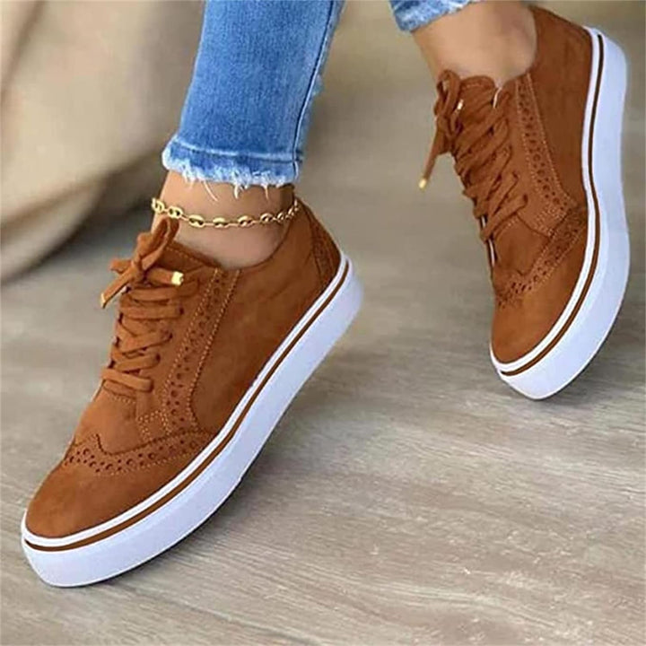 Araceli | Womens Casual Lace Up Brogue Detail Sneakers