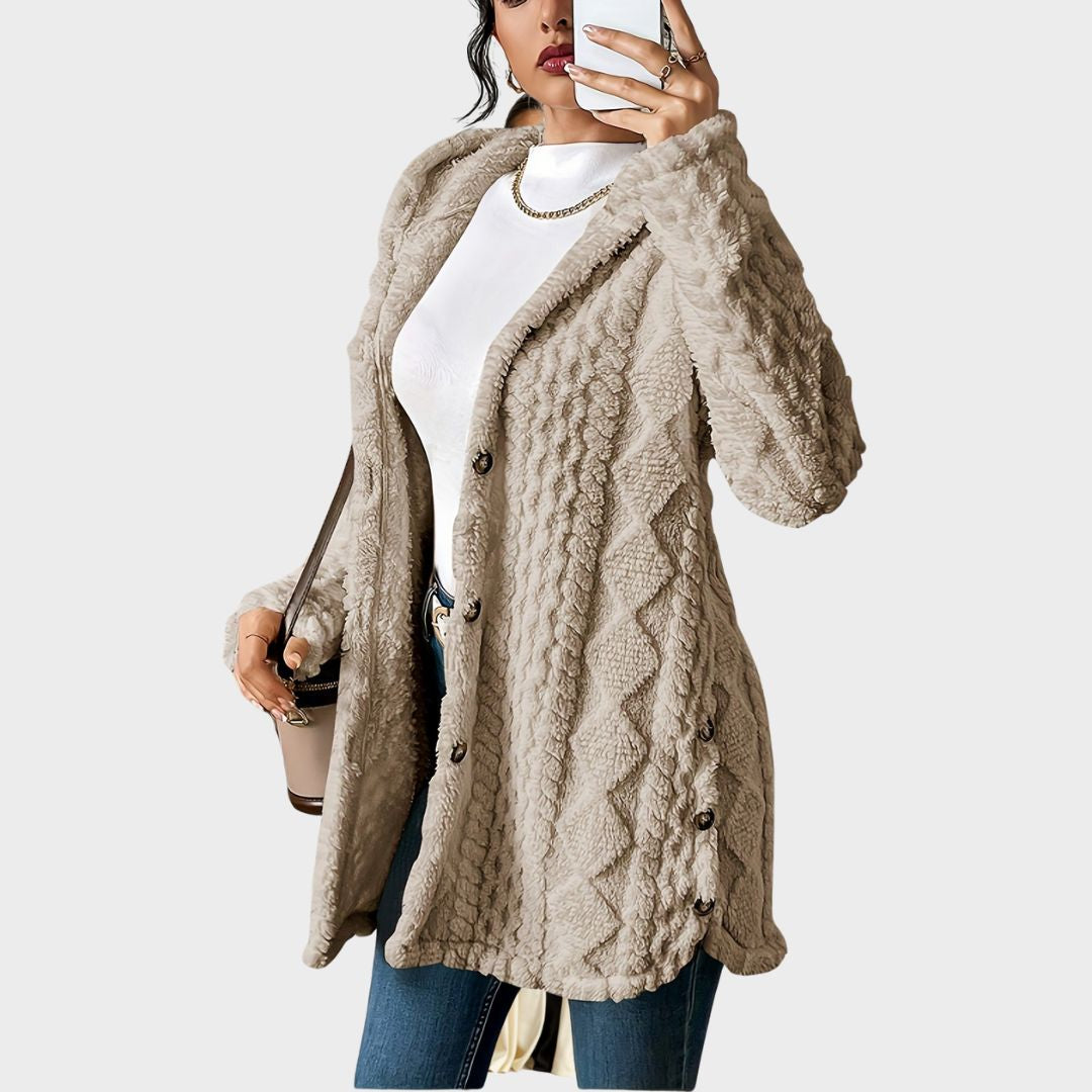 Anastasia | Women’s Hooded Cable Knit Cardigan