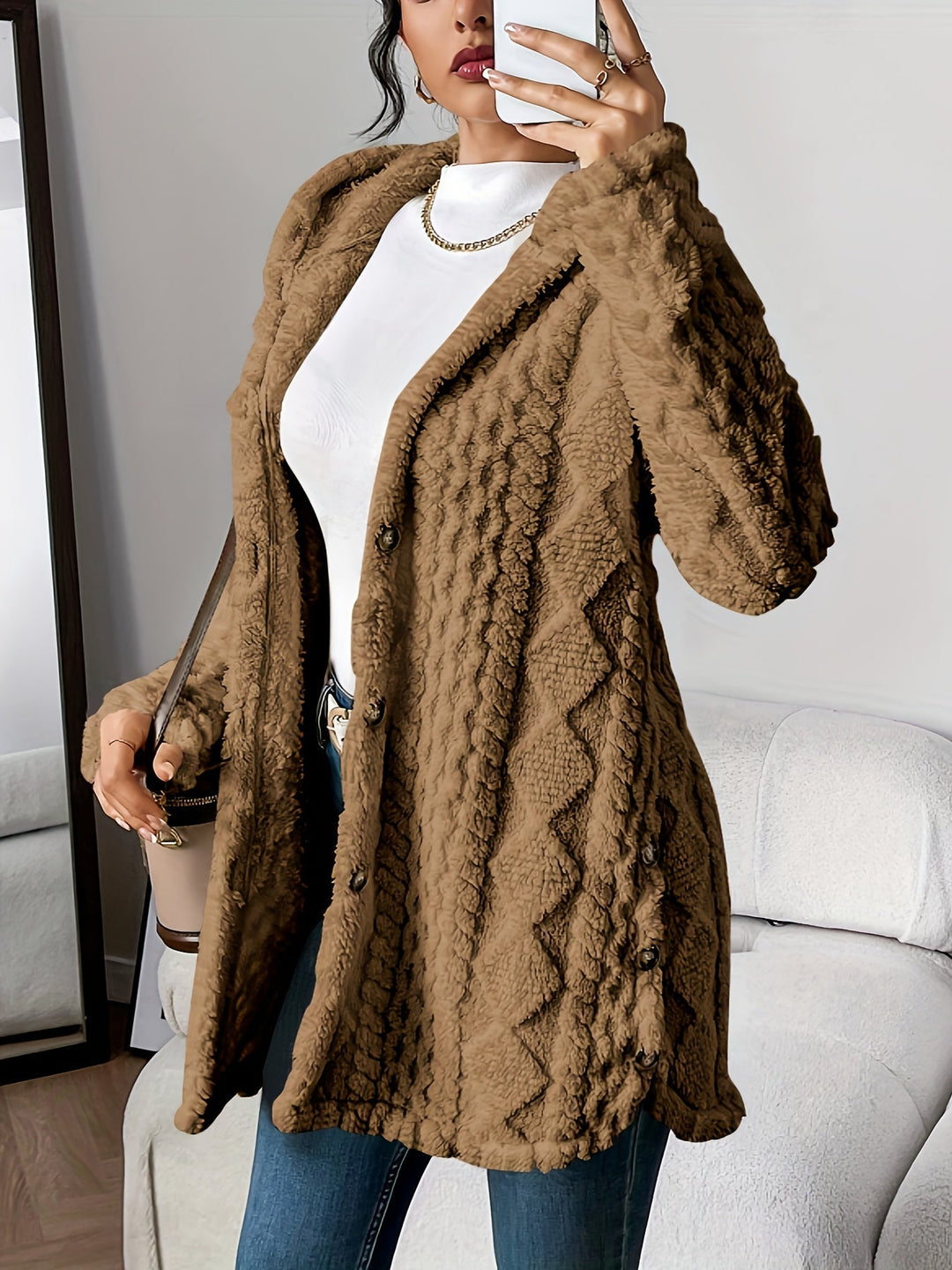Anastasia | Women’s Hooded Cable Knit Cardigan