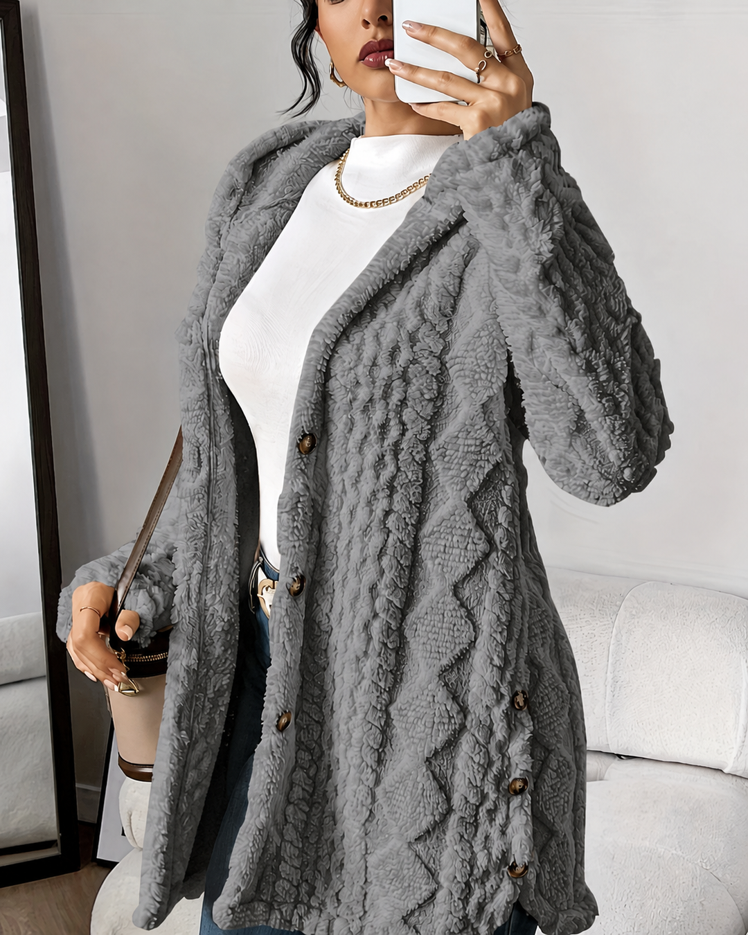 Anastasia | Women’s Hooded Cable Knit Cardigan
