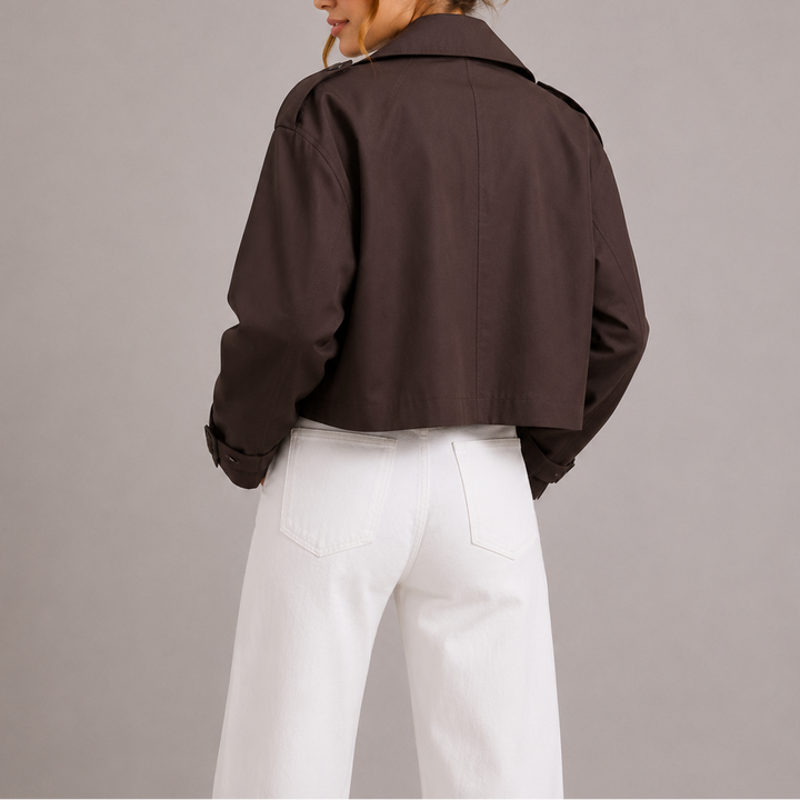 Angela | Women’s Cropped Double Breasted Trench Jacket