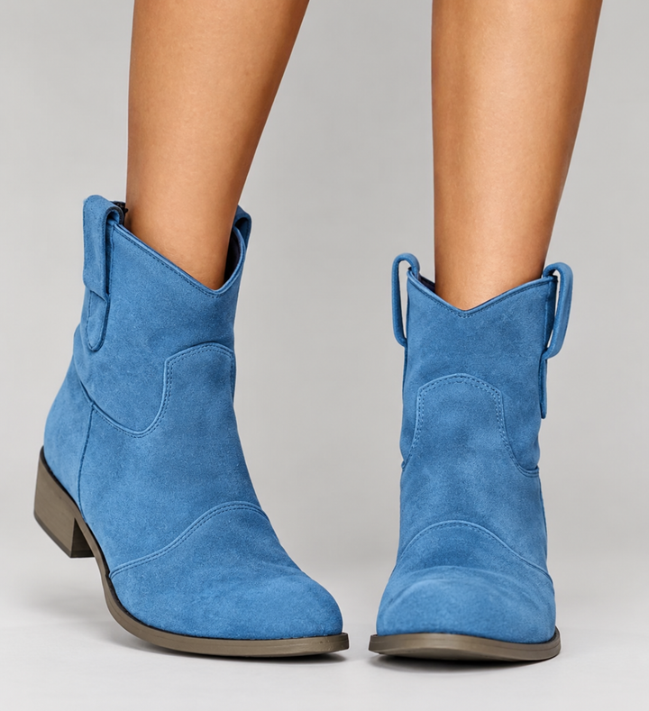 Women's block heel orthopedic boots with side zip closure