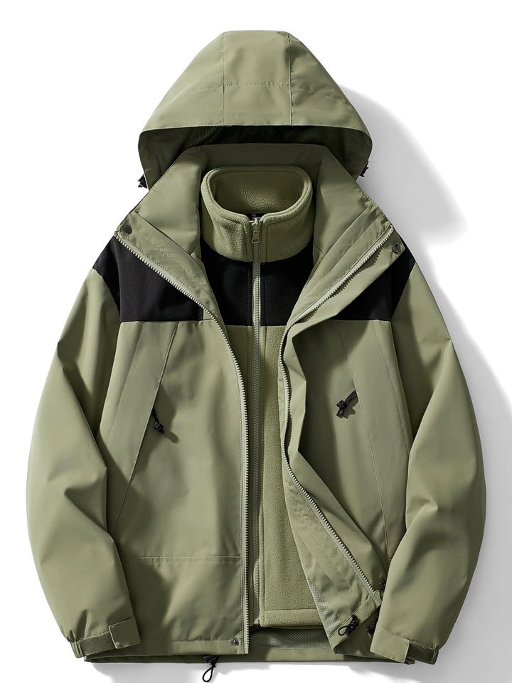 Women's hooded 3-in-1 fleece winter jacket front view