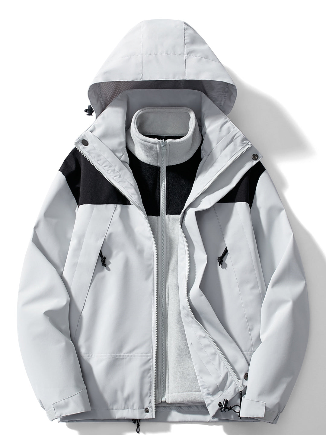 Women's hooded 3-in-1 fleece winter jacket front view
