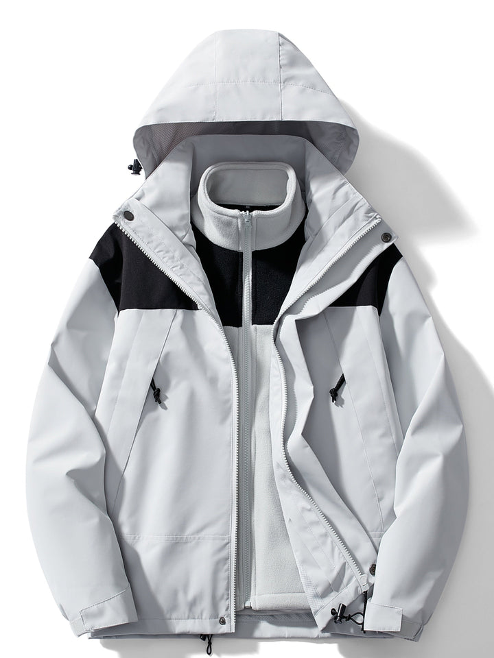 Women's hooded 3-in-1 fleece winter jacket front view