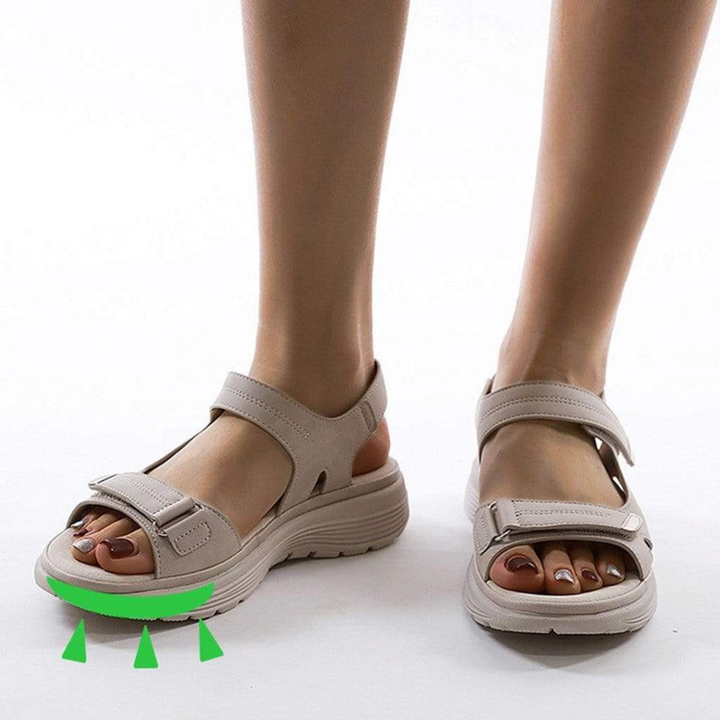 Dasha | Women's Leather Velcro Strap Open Toe Platform Sandals Carol & Margaret Wilmington