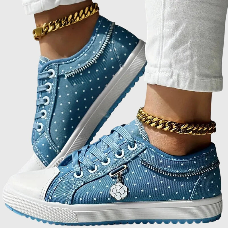 Dottie | Women's Breathable Canvas Polka Dot Lace-Up Sneakers Carol & Margaret Wilmington