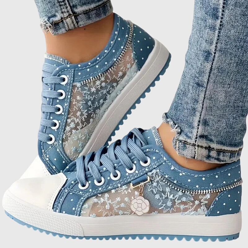 Dottie | Women's Breathable Canvas Polka Dot Lace-Up Sneakers Carol & Margaret Wilmington