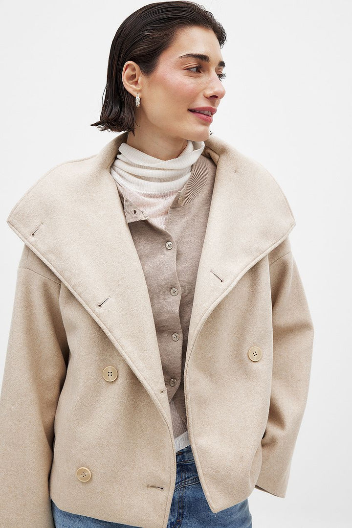 Sally | Women's Double Breasted Cape Sleeve Coat